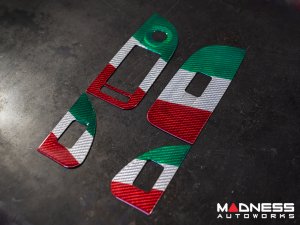 Alfa Romeo Giulia Door Trim - Window Switch Trim Kit - Carbon Fiber - Italian Theme - Feroce Carbon Alfa Romeo Giulia Door Trim - Window Switch Trim Kit - Carbon Fiber - Italian Theme - Feroce Carbon